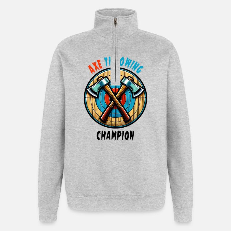 Axe Throwing Axe Sport Design - Quarter-Zip Sweatshirt - heather grey
