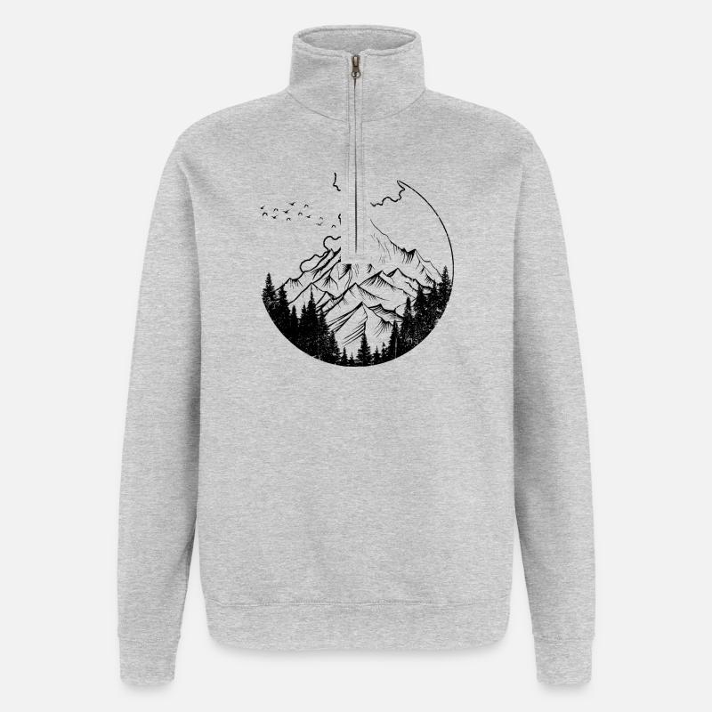 InputRequiredDesignPreview - Sweat à zip 1/4 - gris chiné