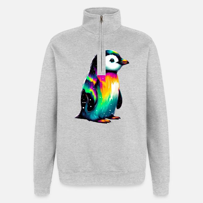 Pinguin - Quarter-Zip-Sweatshirt - Grau meliert