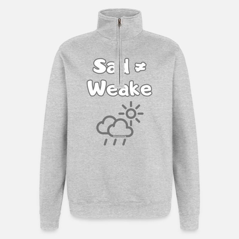 Sad ≠ Weak – Mental Wellbeing Statement - Quarter-Zip Sweatshirt - heather grey