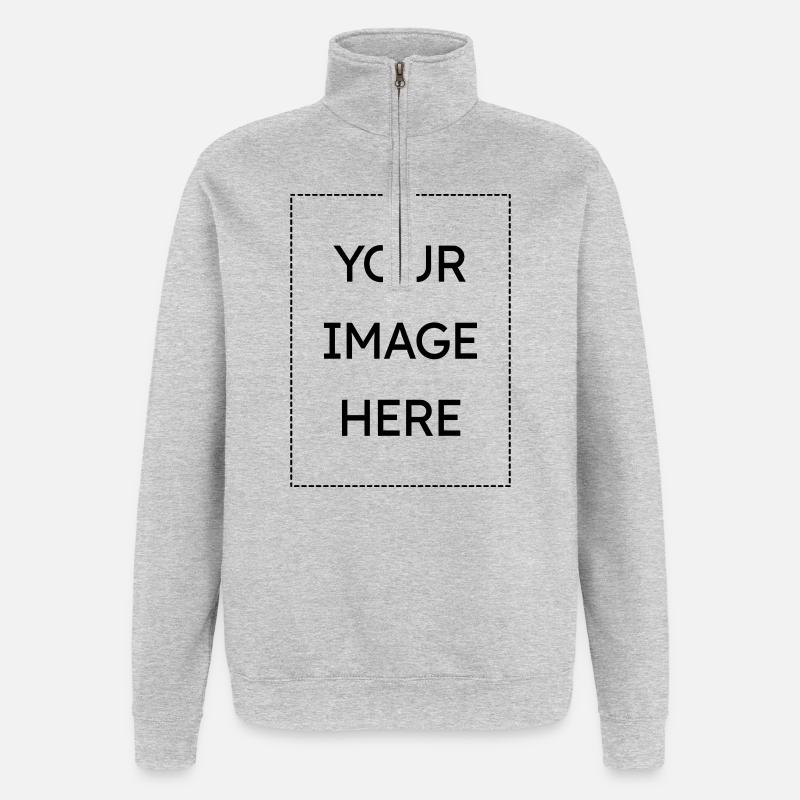Platzhalter: Your Image Here - Quarter-Zip-Sweatshirt - Grau meliert