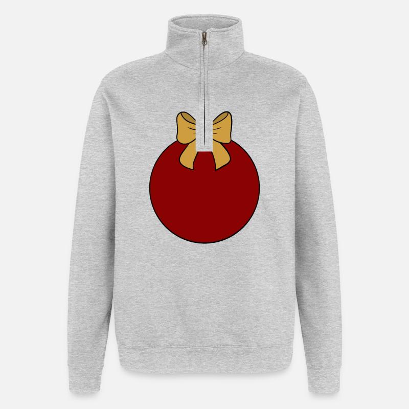 Weihnachtskugel  - Quarter-Zip-Sweatshirt - Grau meliert