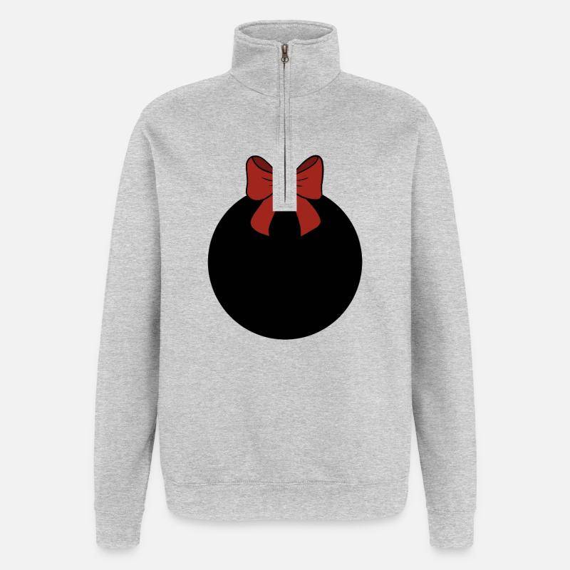 Weihnachtskugel  - Quarter-Zip-Sweatshirt - Grau meliert
