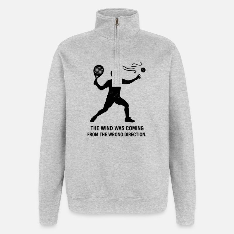 Falscher Wind Padel Hymne - Quarter-Zip-Sweatshirt - Grau meliert