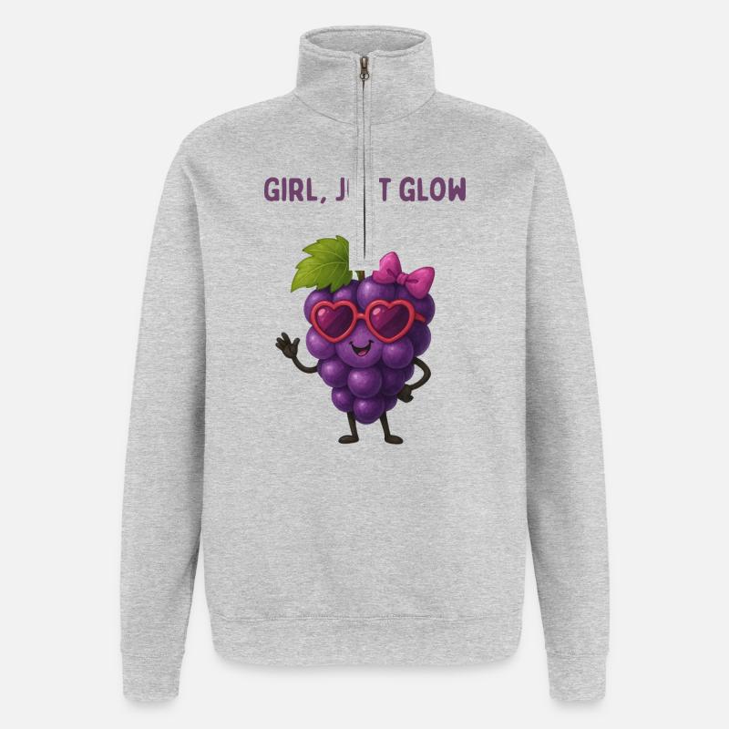 Grappe Glow Mädchen Power - Quarter-Zip-Sweatshirt - Grau meliert