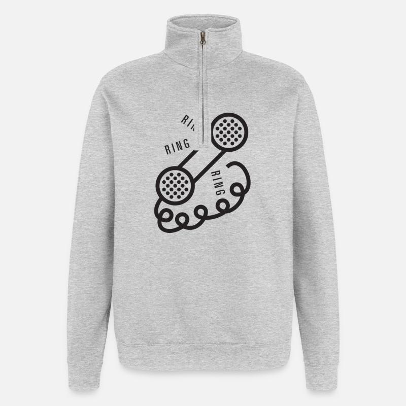 Ring Ring Ring - Quarter-Zip Sweatshirt - heather grey
