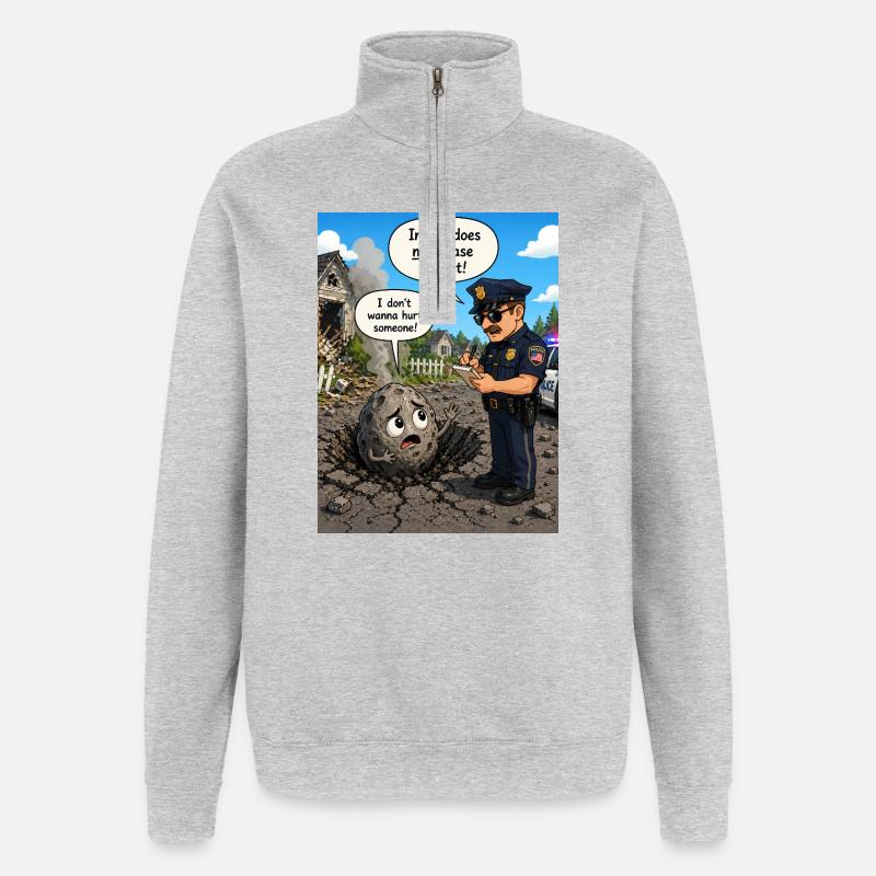 L’intention n’annule pas l’effet - Sweat à zip 1/4 - gris chiné