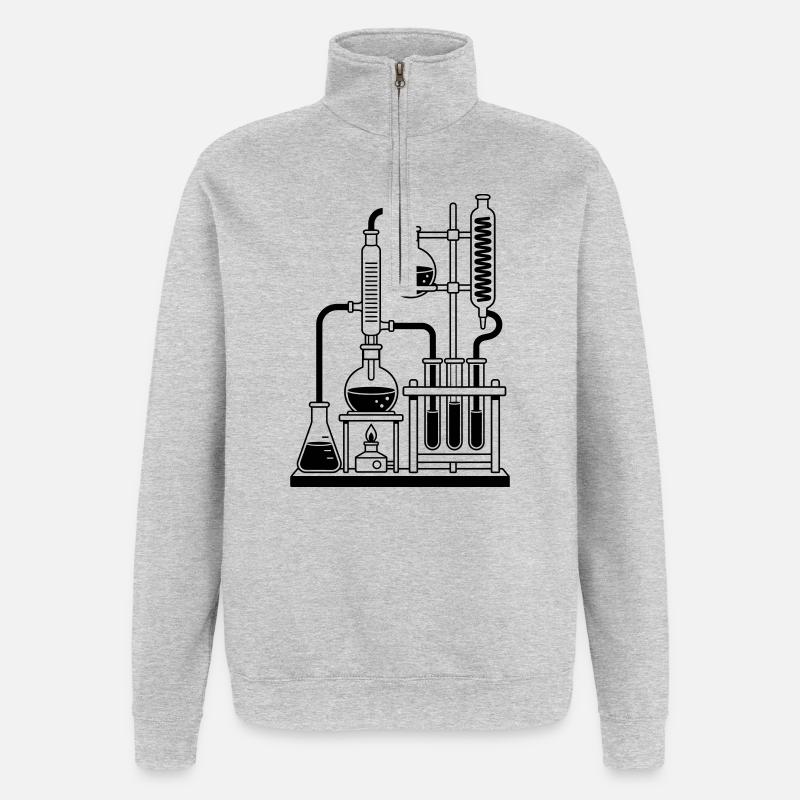 Labor - Quarter-Zip-Sweatshirt - Grau meliert