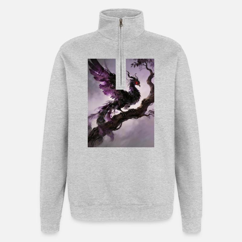 L'Apothéose du Phénix Noir : Infinité - Sweat à zip 1/4 - gris chiné