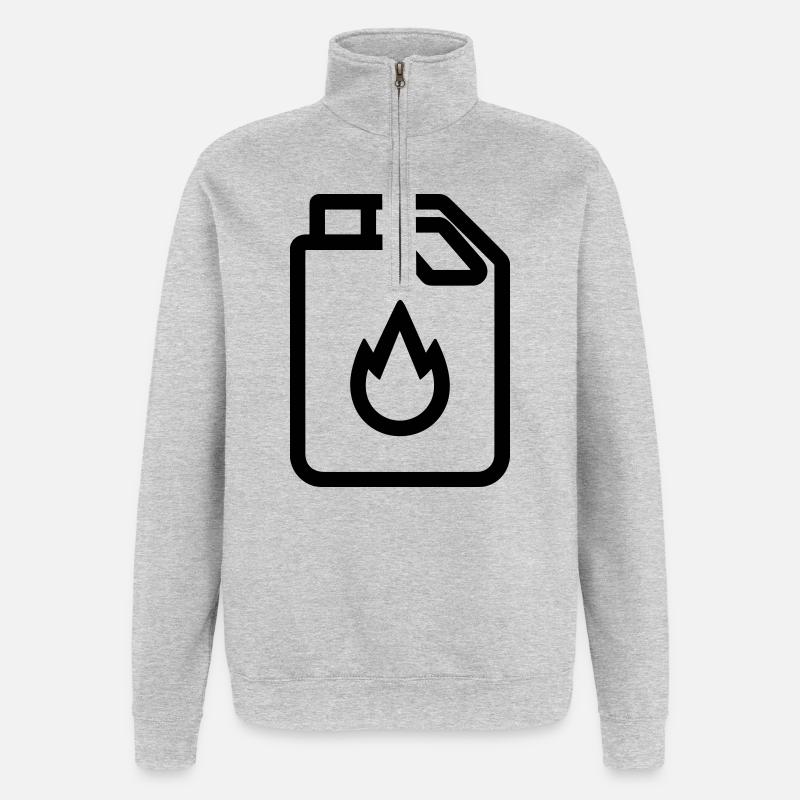 bidon d’essence - Sweat à zip 1/4 - gris chiné
