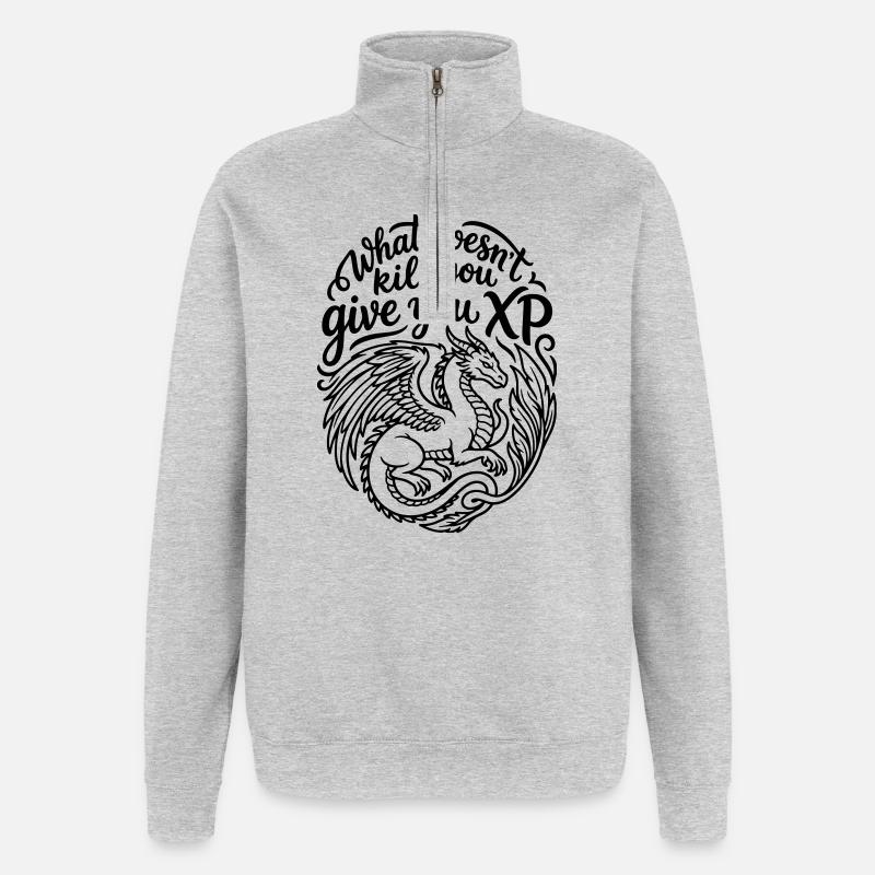 XP gamer - Sweat à zip 1/4 - gris chiné