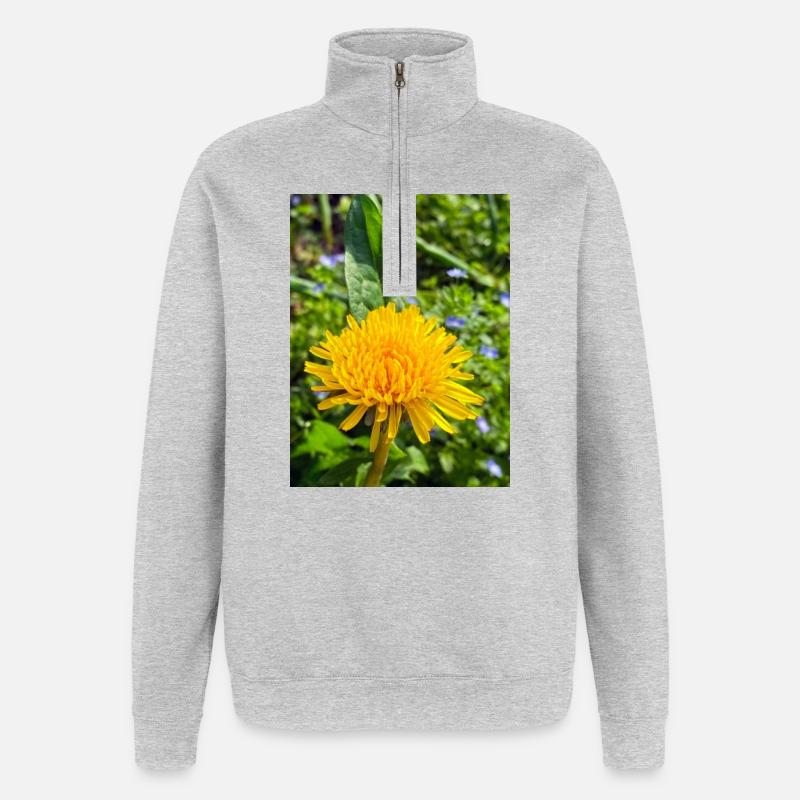 Wild dandelion in the spotlight 🌼 - Quarter-Zip Sweatshirt - heather grey