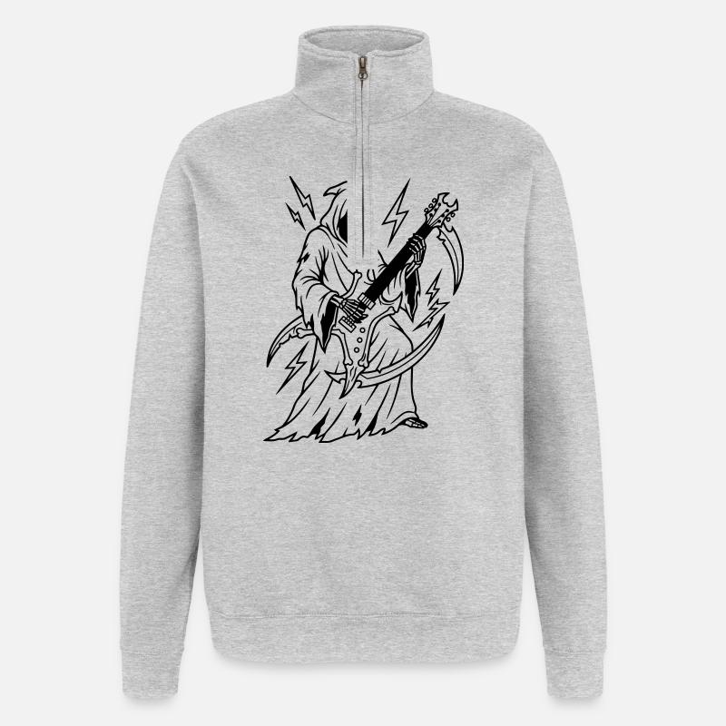 Death Metal - Quarter-Zip Sweatshirt - heather grey