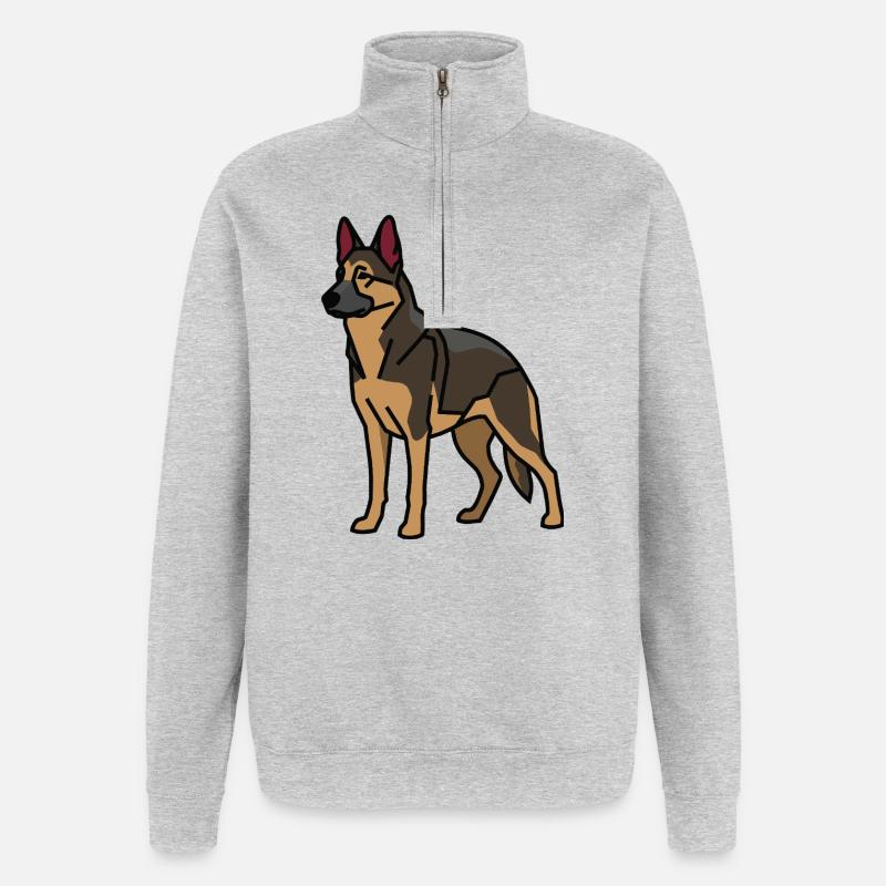 German Shepherd Dog - Quarter-Zip Sweatshirt - heather grey