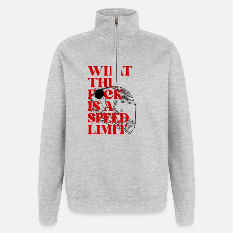 Auto  - Quarter-Zip-Sweatshirt - Grau meliert