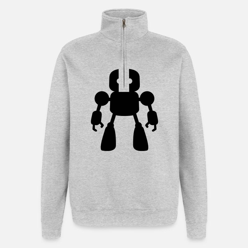 I Robot - Sweat à zip 1/4 - gris chiné