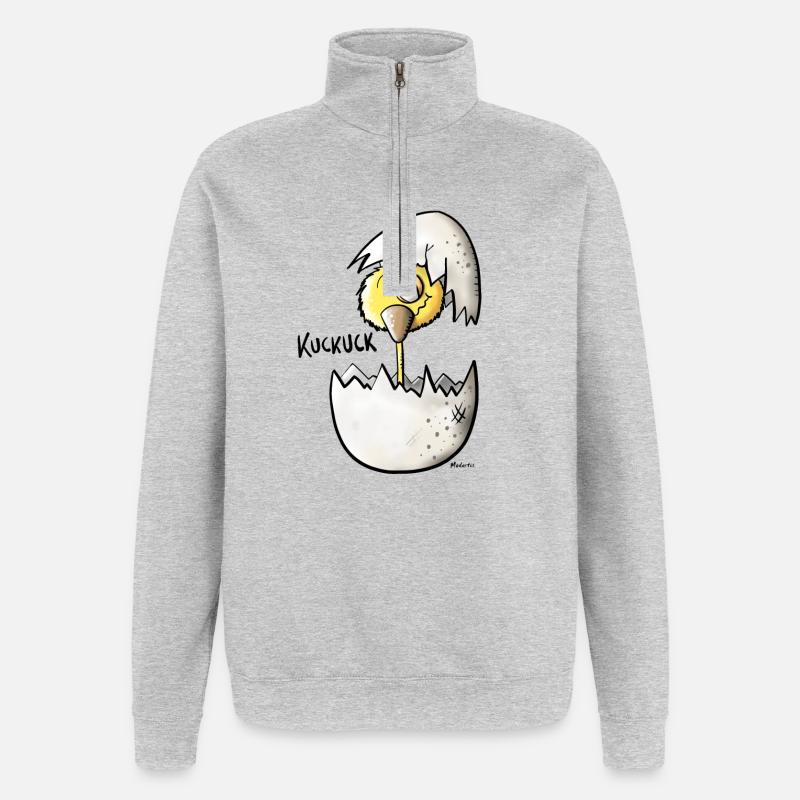 Kuckucksei - Quarter-Zip-Sweatshirt - Grau meliert