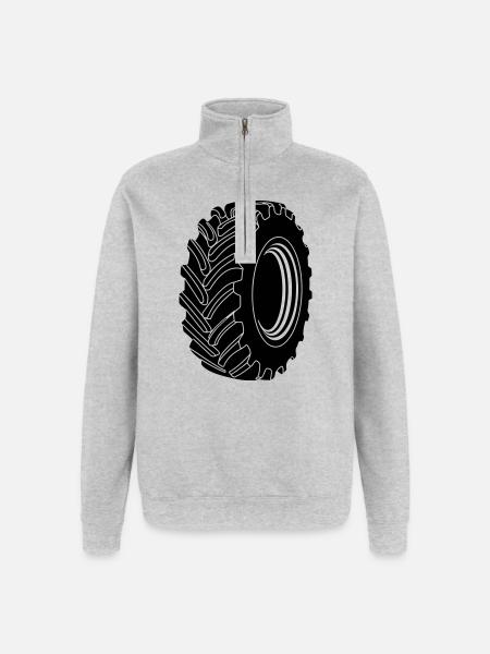 Autoreifen Schwertransport - Quarter-Zip-Sweatshirt - Grau meliert