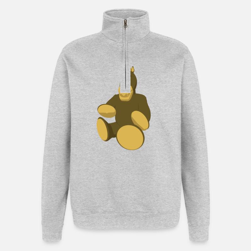 Pferd mit runden Füßen - Quarter-Zip-Sweatshirt - Grau meliert