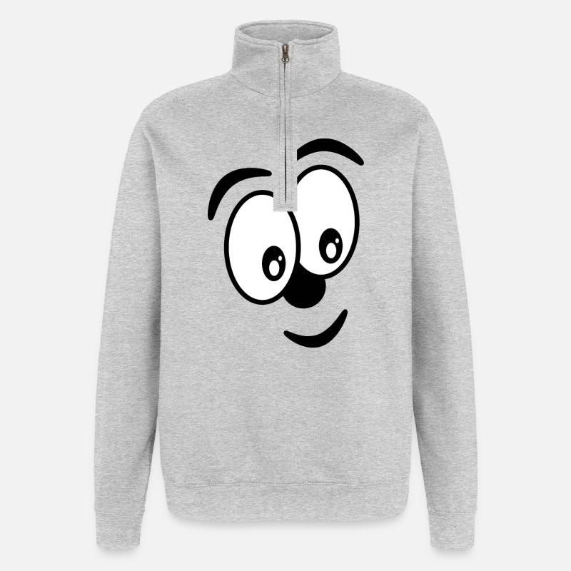 HUMOUR. CITATION. MESSAGE. RETRAITE. ANNIVERSAIRE. - Sweat à zip 1/4 - gris chiné