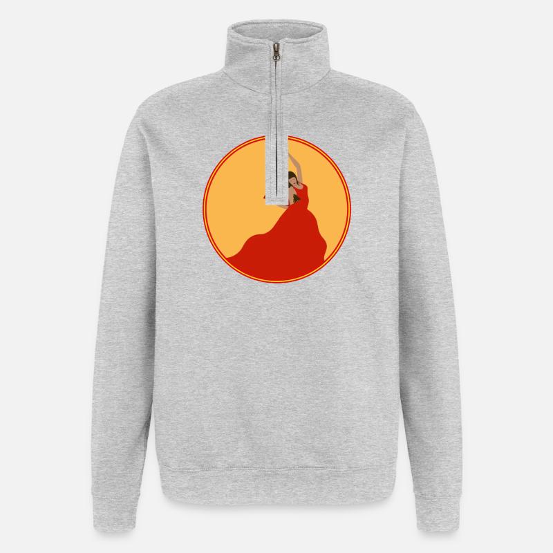Flamenco Tänzerin 3 - Quarter-Zip-Sweatshirt - Grau meliert