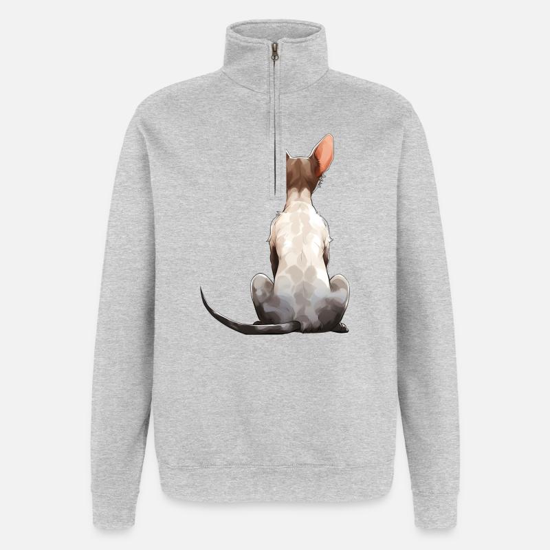 Cornish Rex - Quarter-Zip Sweatshirt - heather grey