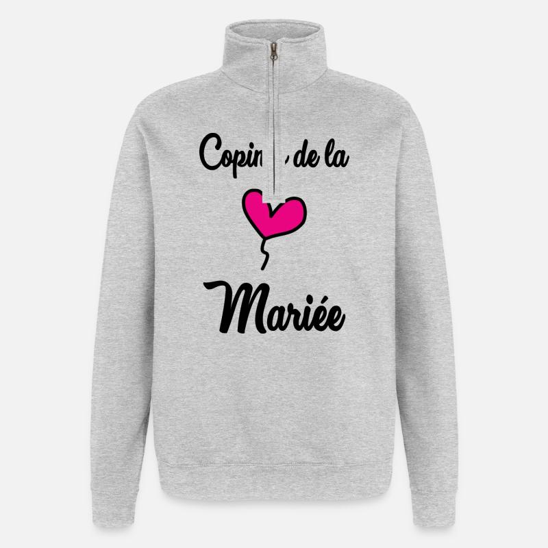 COPINES DE LA MARIEE - Sweat à zip 1/4 - gris chiné