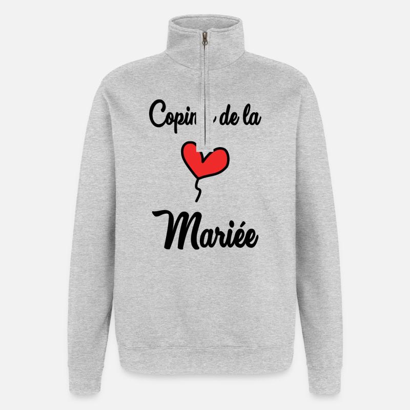COPINES DE LA MARIEE - Sweat à zip 1/4 - gris chiné