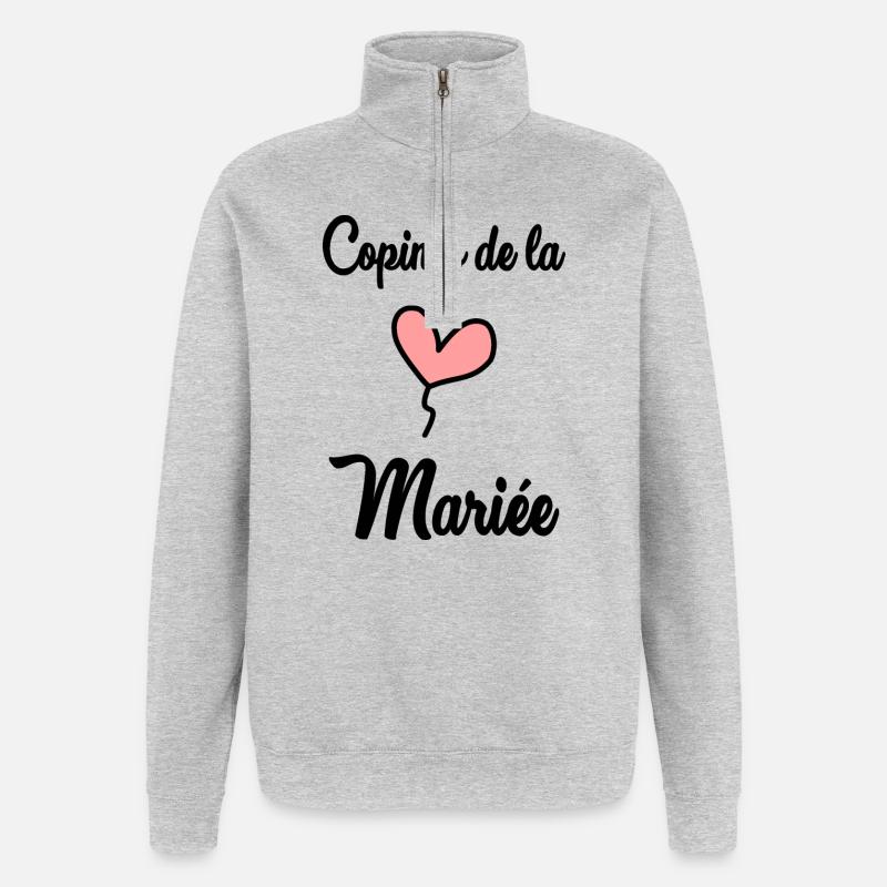 COPINES DE LA MARIEE - Sweat à zip 1/4 - gris chiné