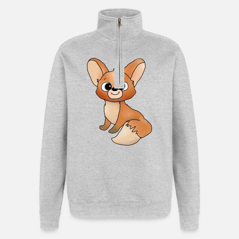 Füchschen - Quarter-Zip-Sweatshirt - Grau meliert