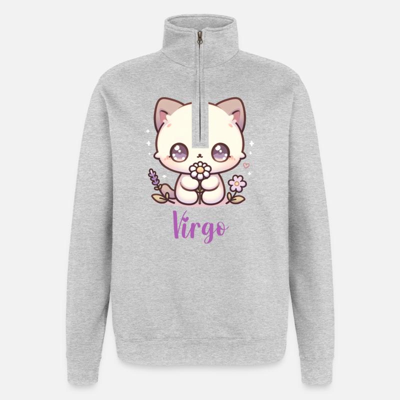 Süße Virgo Sternzeichen Astrologie Geschenk - Quarter-Zip-Sweatshirt - Grau meliert