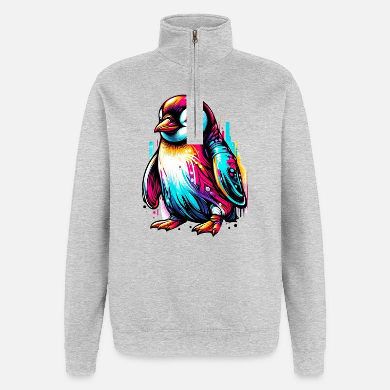 Penguin - Quarter-Zip Sweatshirt - heather grey