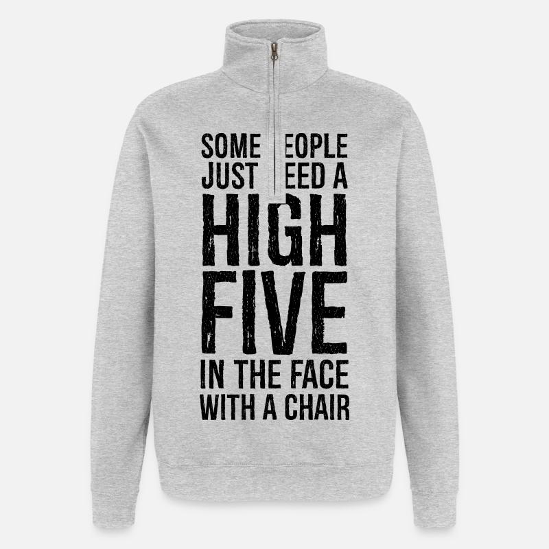Some People Need A High Five - Quarter-Zip Sweatshirt - heather grey