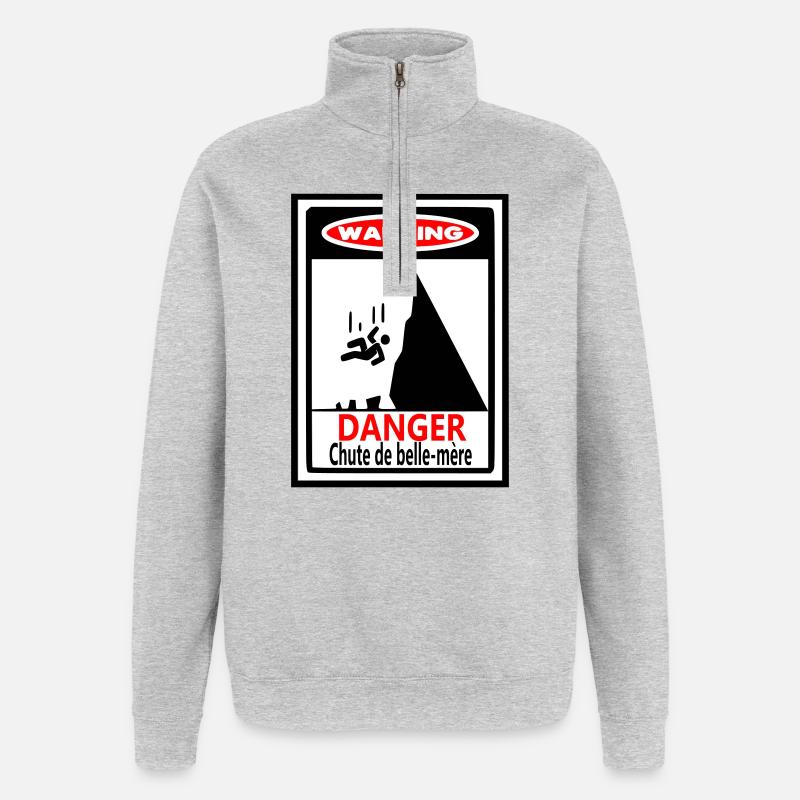 Warnung: Der Sturz der Schwiegermutter - Quarter-Zip-Sweatshirt - Grau meliert