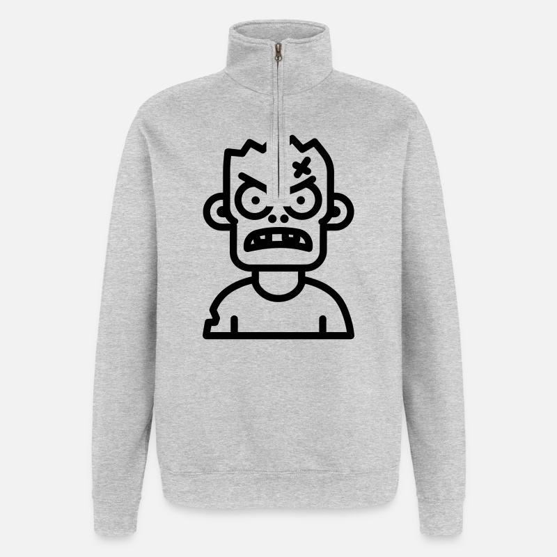 Zombie - Quarter-Zip-Sweatshirt - Grau meliert