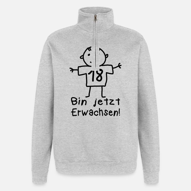 Bonhomme bâton de 18 ans d’âge - Sweat à zip 1/4 - gris chiné