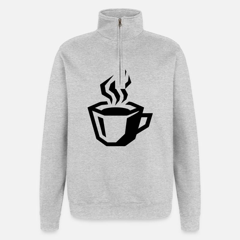kaffee symbol coffee - Quarter-Zip-Sweatshirt - Grau meliert