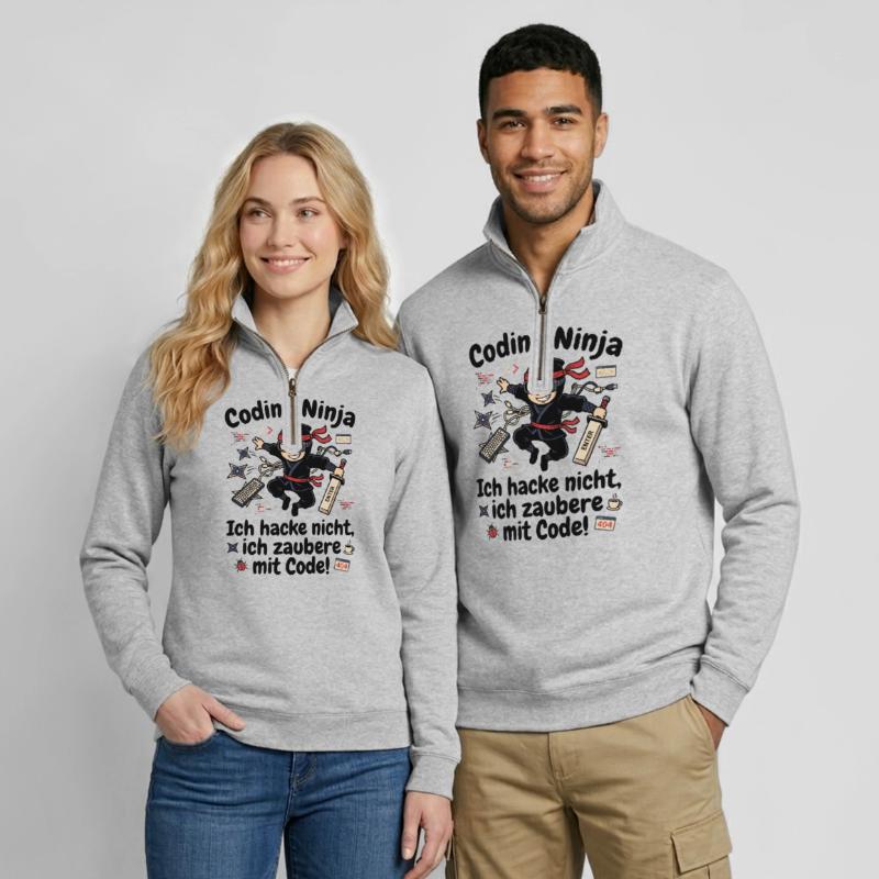 Coder Ninja Programmierer Humor Quarter-Zip-Sweatshirt