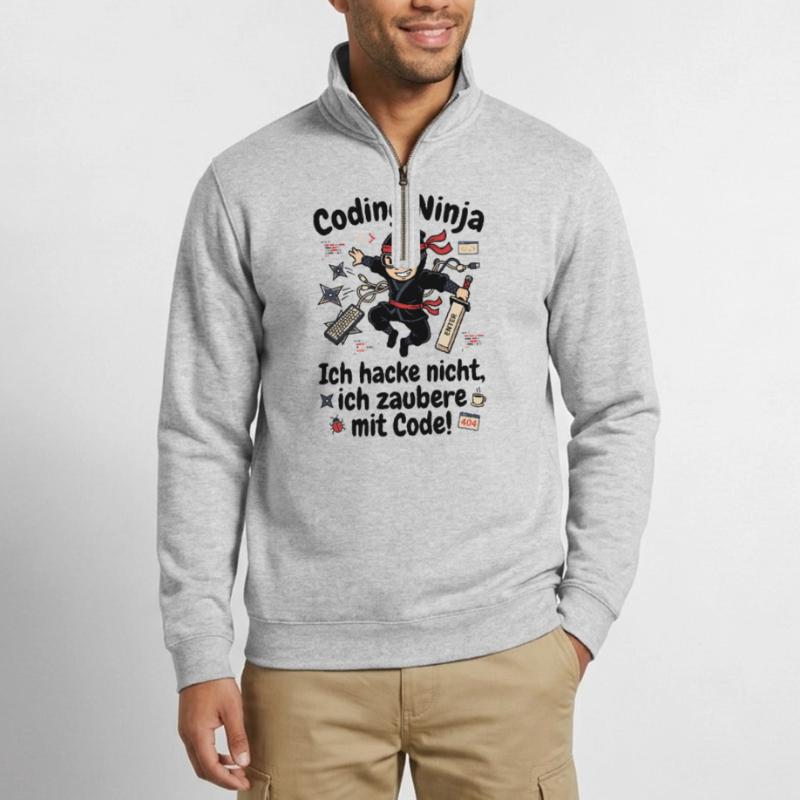 Coder Ninja Programmierer Humor Quarter-Zip-Sweatshirt