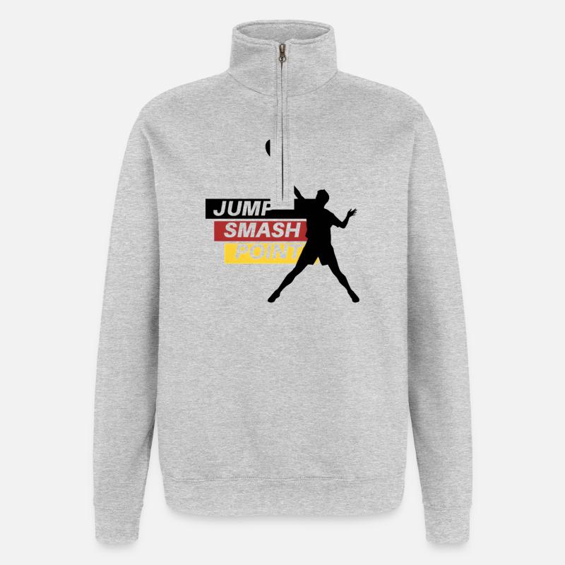 Point de smash de saut - Sweat à zip 1/4 - gris chiné