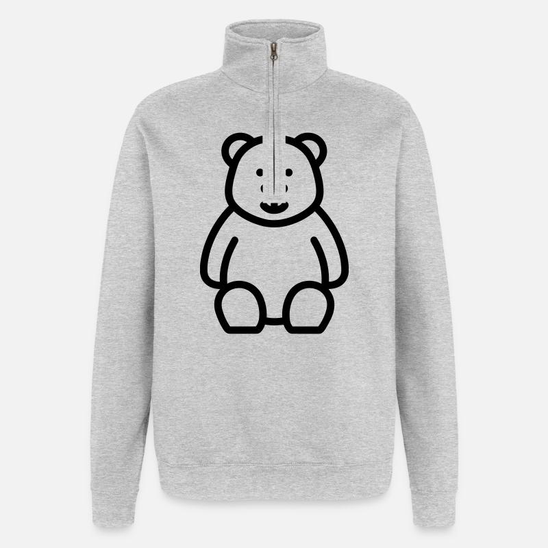 bear - Quarter-Zip Sweatshirt - heather grey
