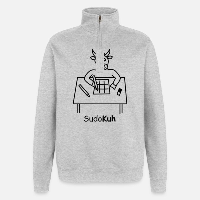 Sudo-Kuh - Quarter-Zip-Sweatshirt - Grau meliert