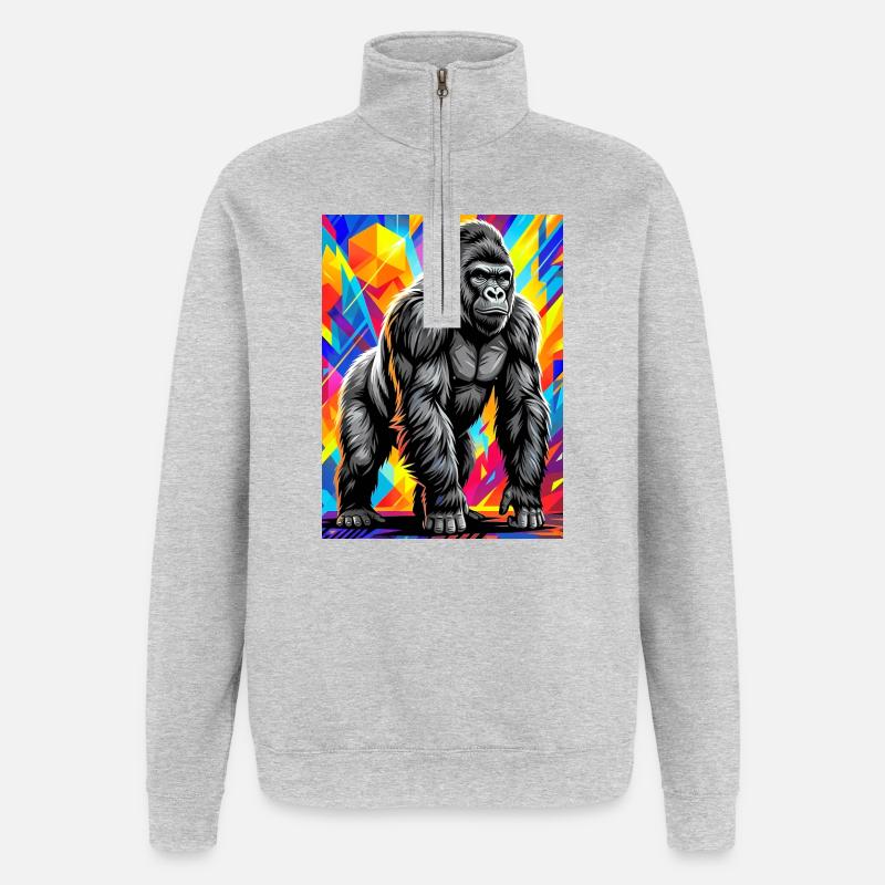 Gorilla - Quarter-Zip-Sweatshirt - Grau meliert