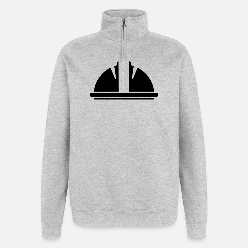 Schutzhelm - Quarter-Zip-Sweatshirt - Grau meliert