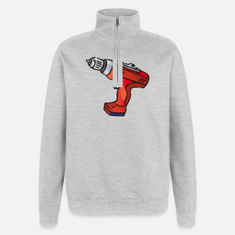 Perceuse | forer - Sweat à zip 1/4 - gris chiné