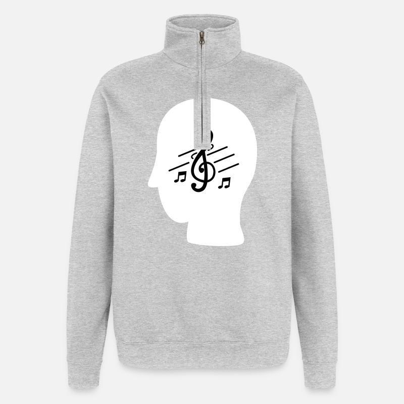 MUSIC IN MY MIND - Quarter-Zip-Sweatshirt - Grau meliert