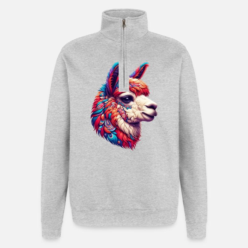 Alpaca - Quarter-Zip Sweatshirt - heather grey