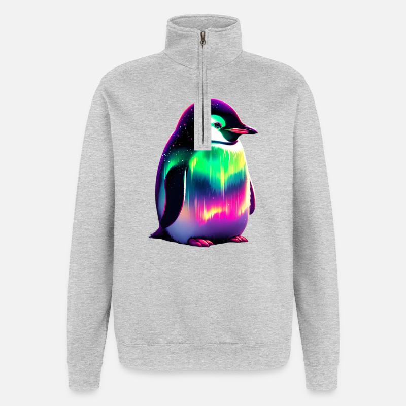 Pinguin - Quarter-Zip-Sweatshirt - Grau meliert