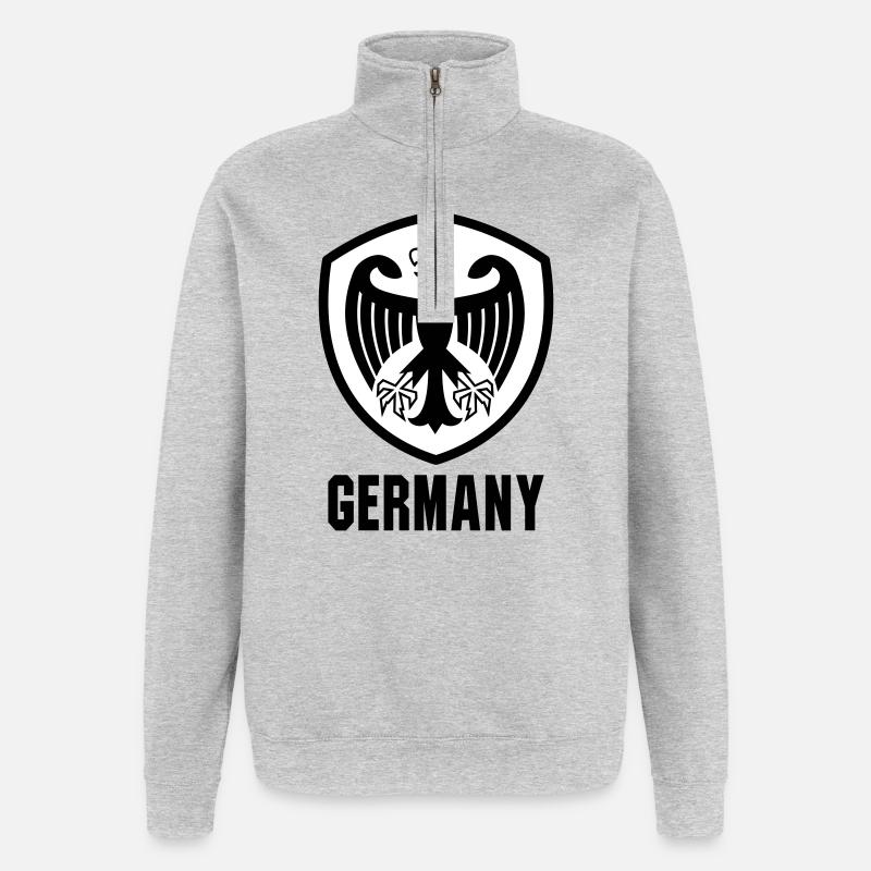 Bundesadler Wappen Germany - Quarter-Zip-Sweatshirt - Grau meliert