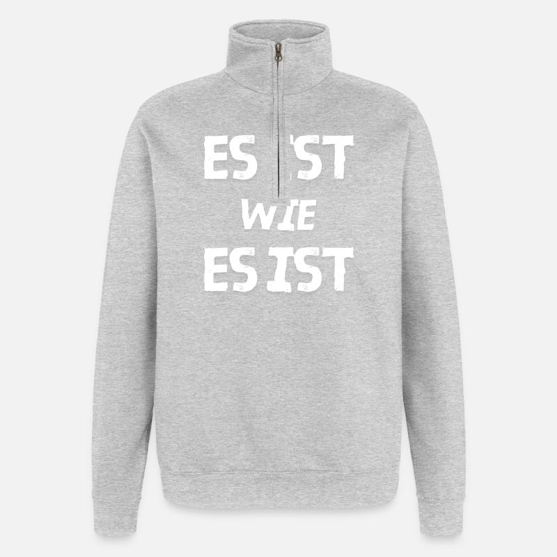 C’est ce que c’est - Sweat à zip 1/4 - gris chiné